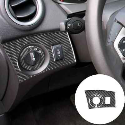 ◙﹍▪ 2Pcs Carbon Fiber Car Headlamps Adjustment Switch cover Trim Stickers For Ford Fiesta 2011-2015 Styling Accessories