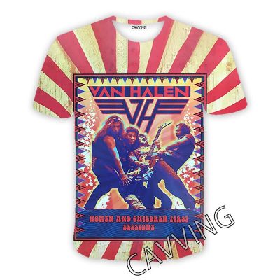 CAVVING 3D พิมพ์ Van Halen Band Casual เสื้อยืด Hip Hop T เสื้อ Harajuku สไตล์เสื้อผ้าสำหรับชาย/หญิง