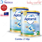 Combo 2 Hộp Sữa Bột Aptamil New Zealand Patented Synbiotic Số 2 900g bé 12