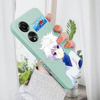 เคสโทรศัพท์สำหรับ OPPO A78 4G เคสลายการ์ตูนอนิเมะ นักล่า ฮันเตอร์ เคสโทรศัพท์ Killua น่ารักลายขอบสี่เหลี่ยมปลอกซิลิโคนของเหลวเคสป้องกันกล้องคลุมทั้งหมด