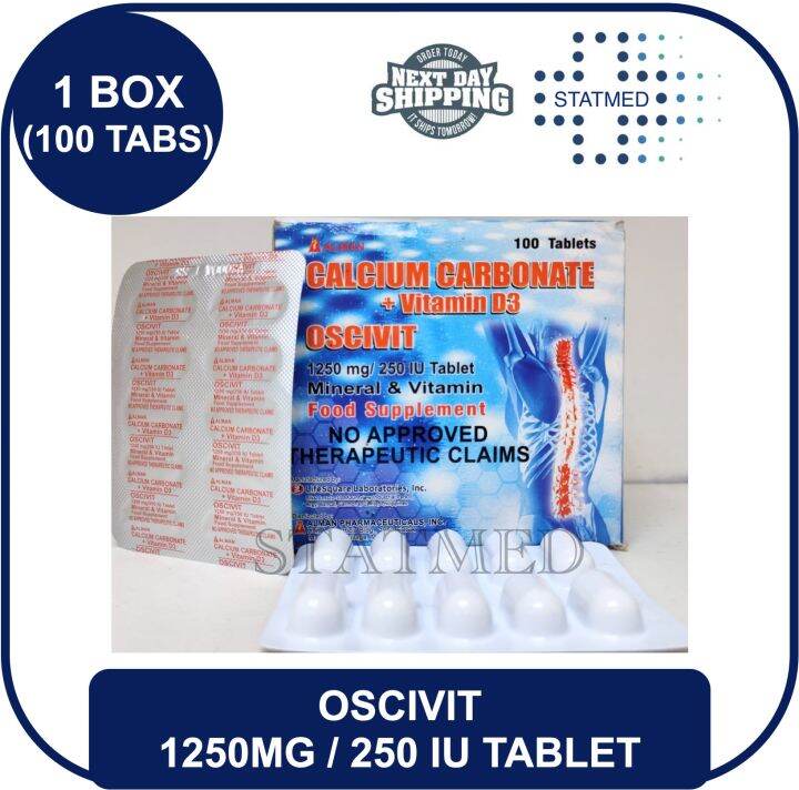 OSCIVIT Calcium Carbonate + Vitamin D3 Tablet 1 box [100 tabs