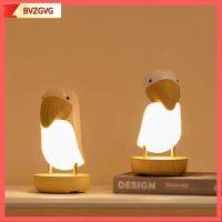 BVZGVG เอบีเอสเอบีเอส ไฟกลางคืน LED หรี่แสงได้ ชาร์จใหม่ได้ โคมไฟกลางคืน Toucan ของใหม่ ของตกแต่งห้องนอน โคมไฟโต๊ะกลางคืน