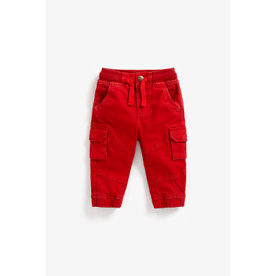 กางเกงขายาวเด็กผู้ชาย Mothercare red cargo trousers ZB622
