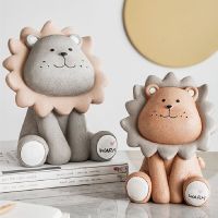 Cartoon Lion Cute Piggy Bank for Kids Birthday Gift Coin Saving Box Money Storage Case Animal Figurines Ornaments Home Decor