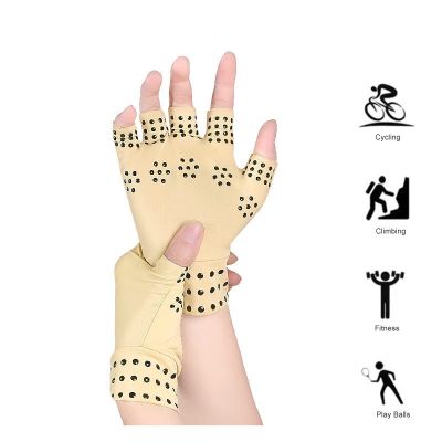 tdfj 1 Compression Gloves for Artritis Magnetic Half-finger Hand Wrist Brace Support Pain Protector