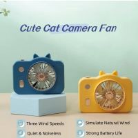 [Cartoon camera fan] 1688 fashion shop New creative macaron cute mini usb fan, hand-held hanging neck fan, portable charging night light fan