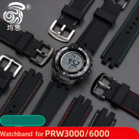 kuiwer Tali Jam Tangan Silikon สำหรับสายรัดข้อมือ Casio เรซิน Prw3000สายนาฬิกาซิลิโคนนาฬิกาคาสิโอสำหรับปีนเขา/3100/6000/6100y