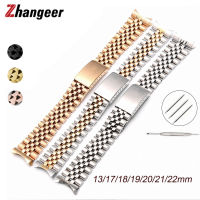 13mm 17mm 18mm 19mm 20mm 21mm 22mm Curved End Watch Band Stainless Steel Wristband For Rolex Seiko Universal Straps Accessories2023