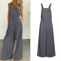 Summer Women Jumpsuit Ladies Rompers y Sleeveless Wide Leg Solid Casual Loose Overalls Pantalon Femme Playsuit Monos. Mujer