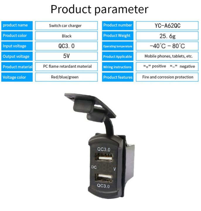 hot-car-charger-12v-24v-4-2a-display-voltage-usb-ports-qc3-0-iphone