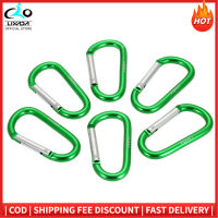 Lixada Pack Of 6 Aluminium Carabiner Clip D-Ring Locking Carabiner Keychain Hook