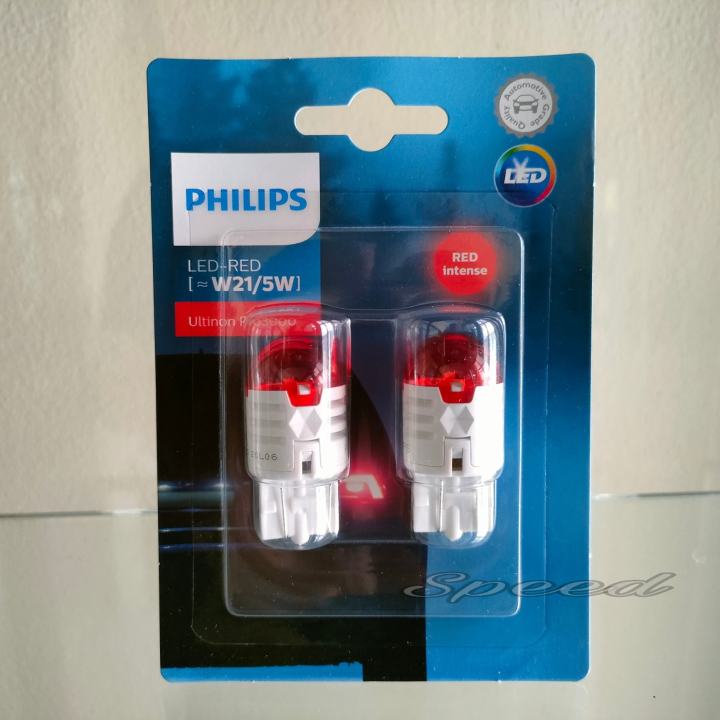 philips-หลอดไฟท้าย-ไฟเบรค-ultinon-led-pro3000-t20-w21-5-สีแดง-แท้-100-รับประกัน-1-ปี