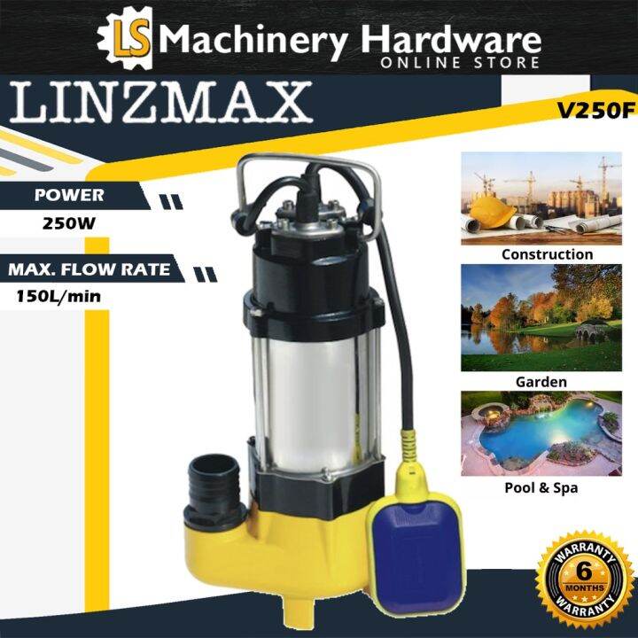 LINZMAX Submersible Water Pump Drainage Pump Sewage Pump V250F 6