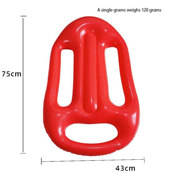 beach-lifeguard-inflatable-floating-board-children-practice-swimming-surfboard-red-inflatable-floating-board-blowing-toy