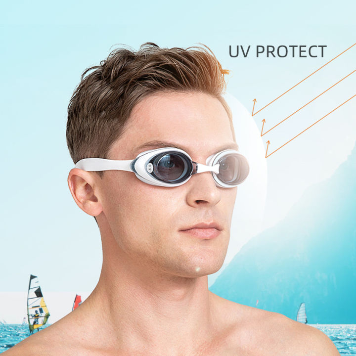 aus-แว่นตาว่ายน้ำ-unisex-anti-fog-แว่นตาว่ายน้ำพร้อมสายตาสั้น-แว่นว่ายน้ำสายตาสั้น-แว่นตาว่ายน้ำ-สีขาว-แว่นตาว่ายน้ำและชุดหมวกว่ายน้ำ