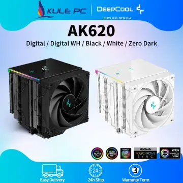DeepCool AK620 WH High-Performance CPU Cooler, Dual-Tower Design, 2x 120mm  Fluid Dynamic Bearing Fans, 6 Copper Heat Pipes, 260W Heat Dissipation,  White. 