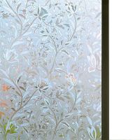 Excellent Quality 3D Static Cling Window Film Non-Adhesive Window Covering Decorative Flower Privacy Film for Window Window Sticker and Films