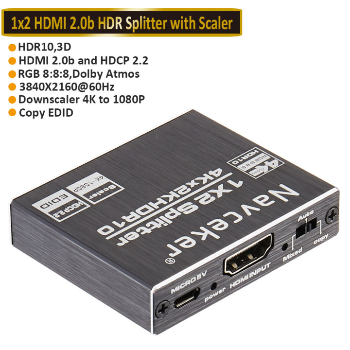 2-Port HDMI Splitter (1x2) 4K w/ Scaler - HDMI® Splitters, Audio-Video  Products