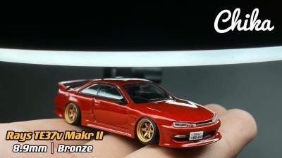 New Product 1/64 Nabes Chika Wheels Rays Te37v Mark II Modified Hub 8.9Mm 9.8Mm Stance Wheel For 1:64 Model Car