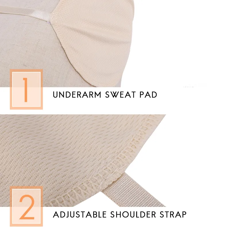 Reusable Underarm Sweat Pads, Skin Tone Cotton Armpit Sweat Guard Pads,  Underarm Sweat Absorbing Bra With Adjustable Elastic Shoulder Strap, Sweat