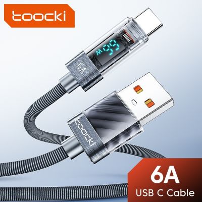 Chaunceybi Toocki USB Type C Cable 6A 66W Display Fast Charging Charger Data Cord 12