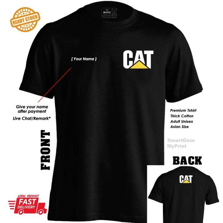 ใหม่-caterpillar-cat-ไม่มีชื่อ-backhoe-excavator-ผ้าฝ้ายเสื้อยืด