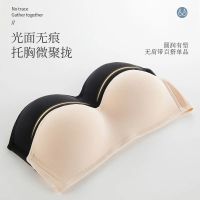 womens summer thin section gathered non-slip tube top invisible without steel ring seamless wrapped chest Strapless underwear