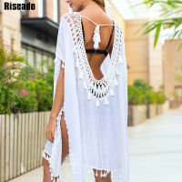 【 Cw】 Riseado 2022พู่ Tunic ชุดชายหาดเซ็กซี่ปกปิดอัพเปลือยบีชสวมชุดว่ายน้ำผู้หญิงสีขาวชุดว่ายน้ำชุดว่ายน้ำ