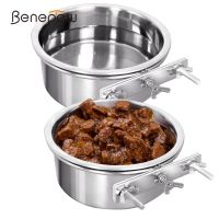 Benepaw Stainless Steel Kennel Dog Bowls No Spill Hanging Cage Crate Water Food Pet Feeder Cat Puppy Feeding Easy To Install