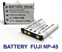 (แพ็คคู่ 2 ชิ้น) FNP45 / NP45 / NP-45 / NP-45A / NP-45S แบตเตอรี่สำหรับกล้องฟูจิ Camera Battery For Fujifilm FinePix J10,J20,J30,J40,XP10,XP20,XP30,J110,J120,J150,J210,J250,JV300,JV500,JX660,JX680,Instax mini90