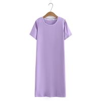 【มีไซส์ใหญ่】Plus Size Womens XL-4XL Solid Color Summer Long Dress Short Sleeve A-line Fashion Female Dresses Oversized Vestidos