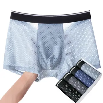 Men'S Mesh Underwear Breathable Ice Silk Athletic Sports Boxer Briefs Soft  Comfortable Underwear Trunks 3 Pack