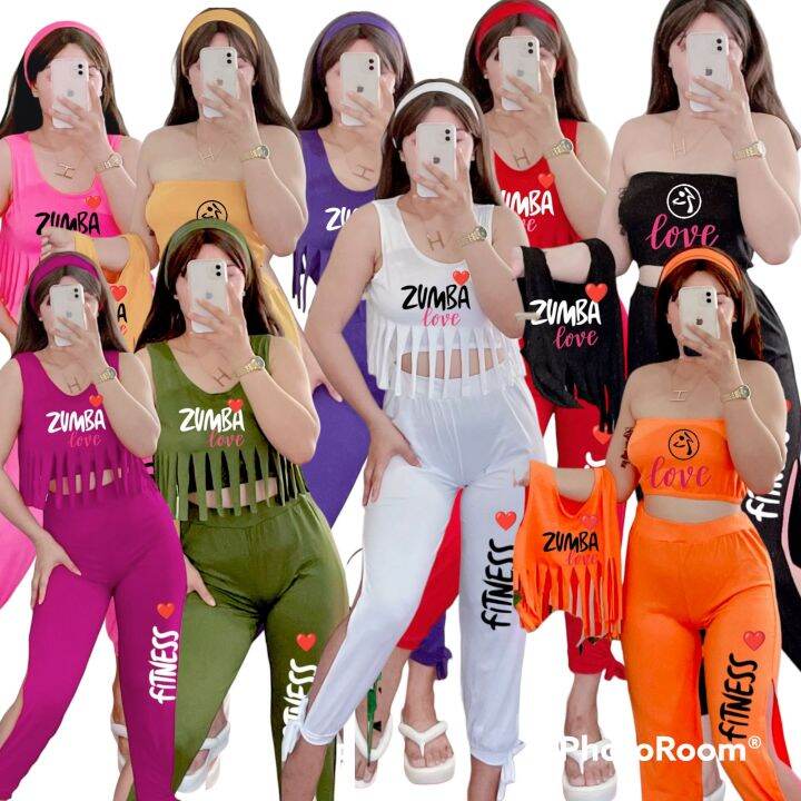 ZUMBA LOVE OUTFIT 4 IN 1 SET W/ FREE TURBAND Lazada PH