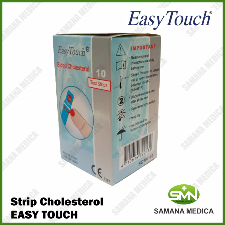 Strip Easytouch Cholesterol Test Strip Kolestrol Refill Isi 10 Easy
