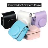 ✁ Camera Case for Fujifilm Instax Mini 11 Instant Film Cameras PU Leather Bag Cover with Shoulder Strap Transparent Clear Case