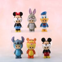 ANYGEL Q Version Gift Doll Toys Stitch Miniatures Duck Doll Ornaments Figurine Model Mickey Action Figures Toy Figures