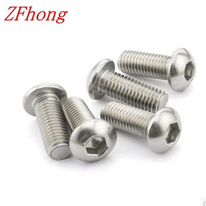 2-100pcs-button-head-screw-m1-6-m2-m2-5-m3-m4-m5-m6-m8-m10-m12-iso7380-304-stainless-steel-a2-mushroom-hexagon-hex-socket-screw-nails-screws-fasteners