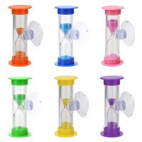3 Minute Colorful Hourglass Sandglass Sand Clock Shower Timer Tooth Brushing Timer Hourglass Sand Timer with Plastic Suction Cup