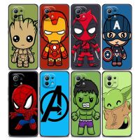 Cartoon Phone Case For Xiaomi Mi 11 Lite 5G NE 11X 11T 12 Pro Poco X3 NFC M3 Pro F3 GT M4 Fundas Cute Cover Marvel Cool Avengers