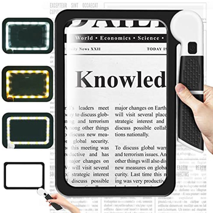 full-page-5x-magnifying-glass-folding-lighted-magnifier-for-reading-with-48-led-lights