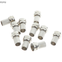 FUYU 10pcs 75-5 F Connector screw ON Type สำหรับ RG6เสาอากาศทีวีดาวเทียม COAX CABLE