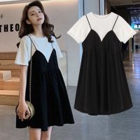 【DT】hot！ Maternity Dresses Black white Clothing Wear Soild A Loose Short Sleeve