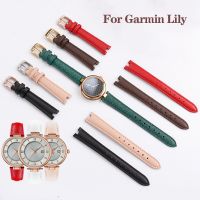 สายสายนาฬิกาข้อมือหนังวัวแท้ใหม่14*6มม. สำหรับ Garmin Lily Smart Sports Watchband แฟชั่นสำหรับผู้หญิงอ่อนนุ่มระบายอากาศได้ดี