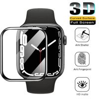 3D Curved Edge Tempered Glass For Apple Watch Series 8 7 SE 2022 45mm 41mm Screen Protector Film for iWatch Ultra 49mm Film Cables