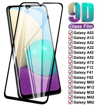 （shine electron）ไฟ LED 9D แก้วป้องกันสำหรับ Samsung Galaxy A03S A13 A02 A12 A22 A32 A42 A52 A72กระจกเทมเปอร์ M02 M32 M42 M52ฟิล์มติดเครื่อง M62