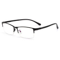 Men Titanium Alloy Semi Rimless Eyeglasses Frame for Men Prescription Eyewear Flexible Temples Legs IP Electroplating S61006