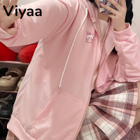 Viyaa เสื้อฮู้ด เสื้อแขนยาวอบอุ่น หลวมและสบาย คลาสสิค สบาย สบายๆ ทันสมัย WWY2391BTC 38Z230919