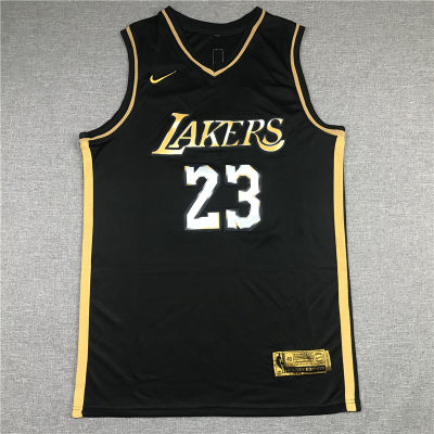 Ready Stock Hot Mens 23 Lebronn Jamess Los Angeles Lakerss Basketball 2020/21 Swingman Jersey - Black Gold