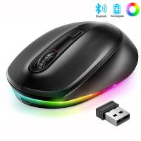 Missgoal RGB Bluetooth Wireless Mouse 2.4G Rechargeable Backlit  Gaming Mouse 2400DPI Quiet Click Mouse For PC Gamer Laptop Basic Mice