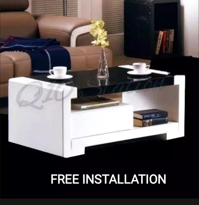 Q 10 HIGH GLOSS TV AND COFFEE TABLE SET / HIGH GLOSS 6 FEET TV WITH 3 DRAWERS